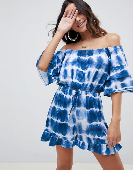 Mono One Shoulder Ruffle Mini Dress